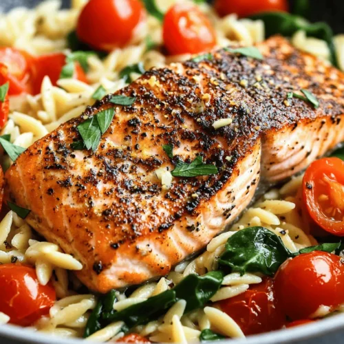 Are you searching for a quick, delicious, and nutritious meal that requires minimal cleanup? Look no further than our One Skillet Salmon with Lemon Orzo. This delightful dish captures the essence of fresh ingredients and vibrant flavors, all while being easy on your schedule and the environment—thanks to the single skillet cooking method. The combination of perfectly seared salmon and zesty lemon orzo creates a meal that is not only visually appealing but also bursting with flavor and health benefits.