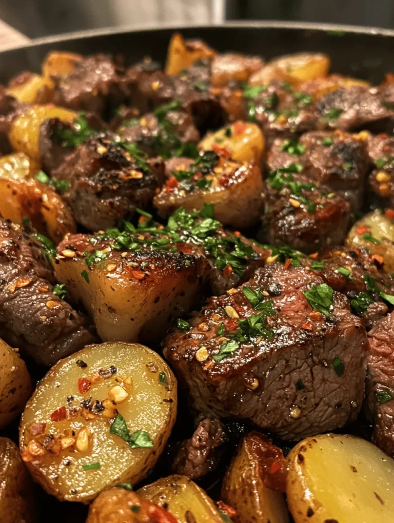 Are you in search of a dish that perfectly balances rich flavors and hearty textures? Look no further than the Garlic Butter Steak and Potatoes Skillet. This dish not only tantalizes the taste buds but also offers a satisfying and comforting meal that is sure to impress family and guests alike. With its robust combination of succulent sirloin steak, tender baby potatoes, and aromatic garlic butter, this skillet recipe has quickly become a favorite among home cooks.