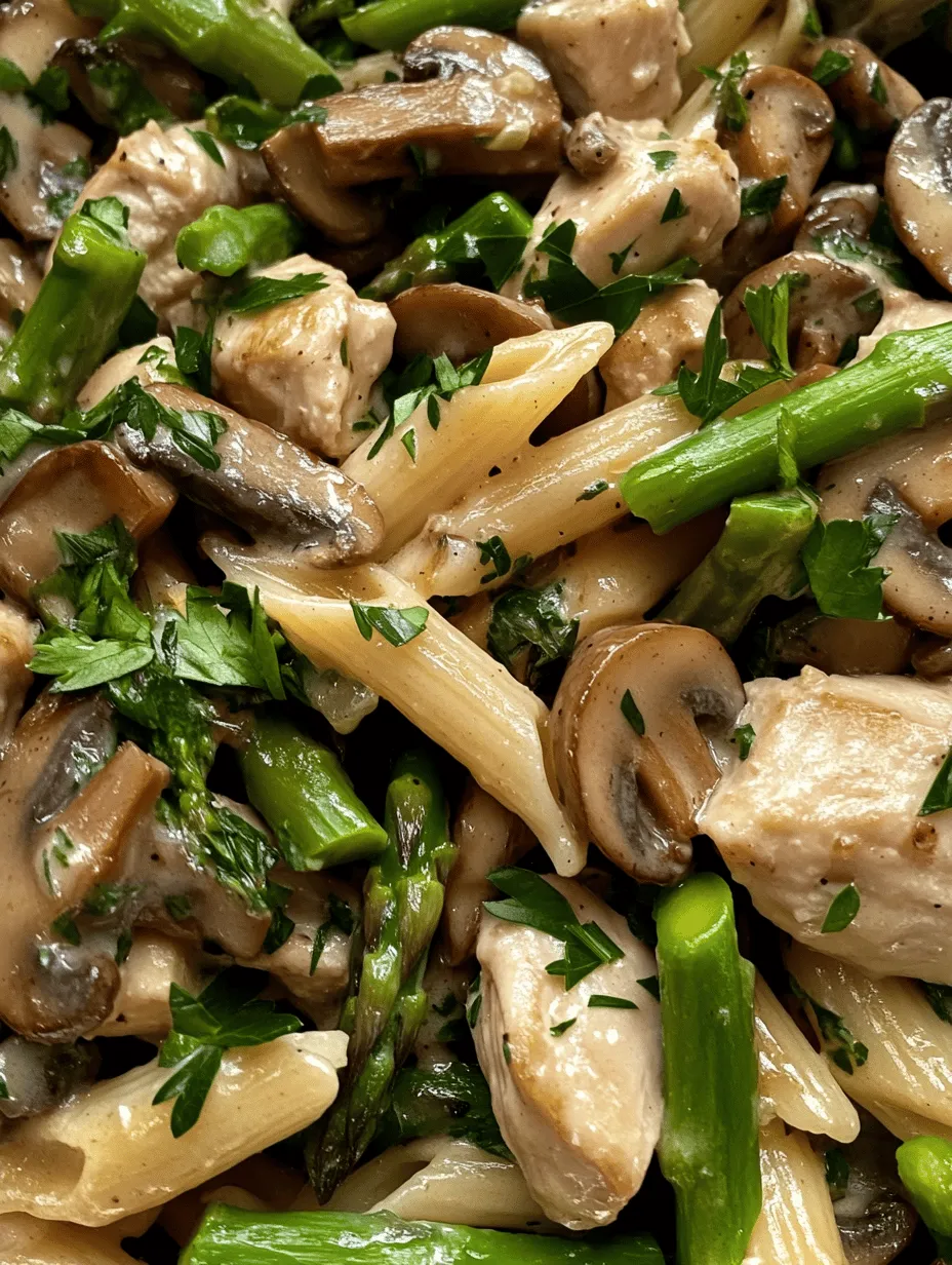 Are you in search of a meal that brings comfort, flavor, and nutrition to your dinner table without consuming your entire evening? Look no further than Creamy Mushroom and Asparagus Chicken Penne! This dish perfectly marries the earthiness of mushrooms and the freshness of asparagus with tender chicken and perfectly cooked penne pasta, all enveloped in a luscious creamy sauce. Not only is this recipe a crowd-pleaser, but it can also be prepared quickly, making it an ideal choice for busy families and weeknight dinners. Pasta lovers will find themselves enchanted by the delightful blend of flavors and textures in this dish, while health-conscious eaters will appreciate the balance of protein and vegetables.