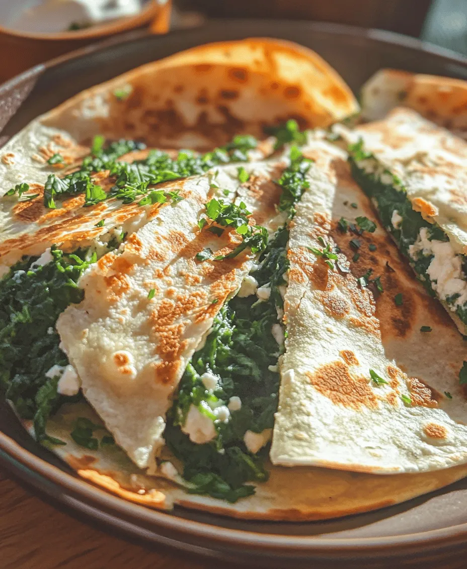 In the world of quick and delicious meals, quesadillas stand out as a versatile favorite. These delightful creations can be filled with an array of ingredients, making them suitable for any palate and occasion. They are not just a convenient option for busy weeknights; quesadillas can quickly transform into gourmet treats that impress guests at gatherings. Today, we’re exploring a delightful twist on the traditional quesadilla: Spinach & Feta Delight Quesadillas. This recipe combines the nutritious goodness of fresh spinach with the rich flavors of feta and mozzarella cheese, creating a dish that is both satisfying and easy to prepare. Whether you're looking for a quick lunch, a light dinner, or even a snack, these quesadillas are sure to become a staple in your recipe collection.