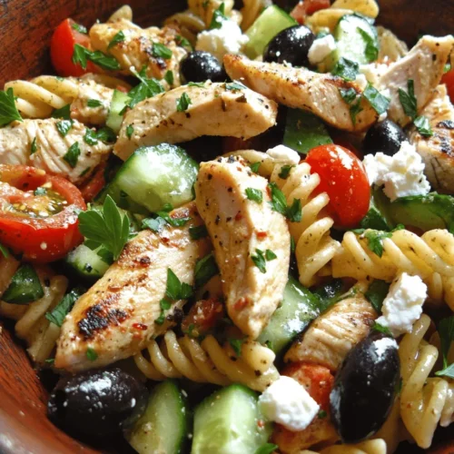Explore the vibrant flavors and wholesome ingredients of Mediterranean cuisine with this delightful Mediterranean Chicken Pasta Salad. This dish combines tender rotini pasta, juicy chicken, and a variety of fresh vegetables, all tossed in a zesty dressing. Perfect for a light lunch, dinner, or a picnic, this recipe is not just easy to prepare but also packed with nutrients. In this article, we will delve into the ingredients, preparation methods, variations, and the health benefits of this refreshing salad.