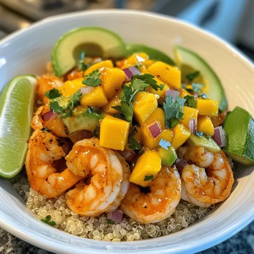 In the realm of healthy and vibrant meals, Tropical Shrimp & Avocado Bowls stand out as a culinary gem that not only tantalizes the taste buds but also nourishes the body. This dish harmoniously blends the succulent flavors of fresh shrimp with the creamy texture of ripe avocados and the bright, sweet notes of mango salsa. Topped off with a zesty lime-chili sauce, these bowls are an explosion of flavors that transports you to a tropical paradise with every bite.