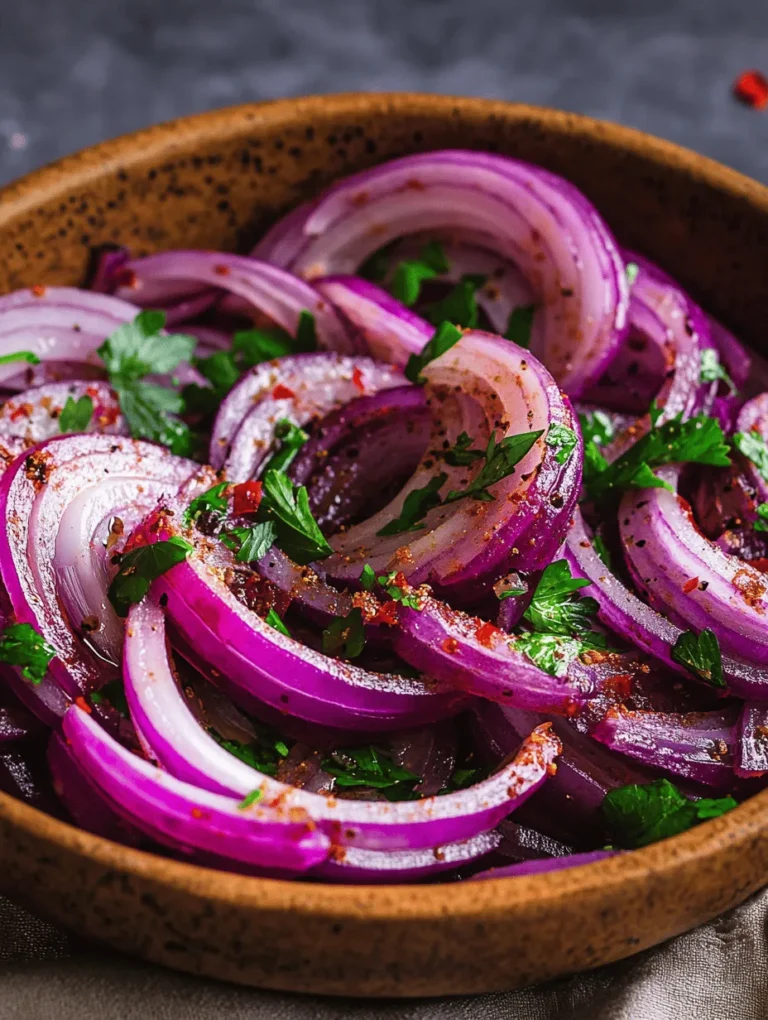 Sumac onions are a vibrant and flavorful dish that can elevate any meal with their unique tanginess and freshness. Originating from the rich culinary traditions of the Middle East, this dish captures the essence of a region known for its bold flavors and aromatic spices. Sumac, the star ingredient, lends a zesty, lemony flavor that perfectly complements the natural sweetness of red onions. As a side dish or topping, sumac onions not only enhance the taste of your favorite meals but also add a beautiful splash of color to your plate.