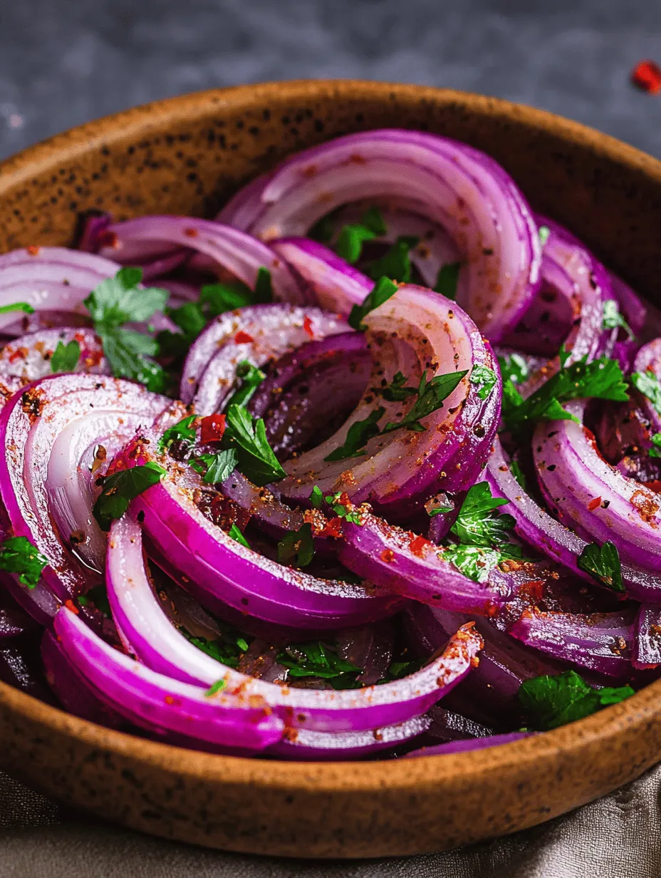 Sumac onions are a vibrant and flavorful dish that can elevate any meal with their unique tanginess and freshness. Originating from the rich culinary traditions of the Middle East, this dish captures the essence of a region known for its bold flavors and aromatic spices. Sumac, the star ingredient, lends a zesty, lemony flavor that perfectly complements the natural sweetness of red onions. As a side dish or topping, sumac onions not only enhance the taste of your favorite meals but also add a beautiful splash of color to your plate.