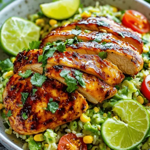 If you're on the lookout for a vibrant, flavor-packed meal that is as satisfying as it is healthy, the Honey Lime Chicken & Avocado Rice Stack is your answer. This recipe masterfully combines the sweetness of honey, the zesty brightness of lime, and the creamy richness of avocado, creating a dish that is not only visually appealing but also tantalizes the taste buds. Perfect for a weeknight dinner or an impressive dish for entertaining, this stack is sure to delight everyone around your table.