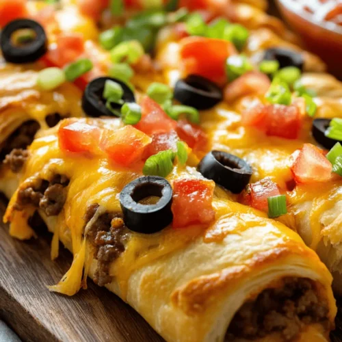 Cheesy Taco Sticks are a delightful fusion of flavors that encapsulate the essence of a taco while providing a convenient and fun twist. These savory snacks are not only perfect for casual gatherings and game-day celebrations but also make for a fantastic weeknight dinner option. The beauty of Cheesy Taco Sticks lies in their versatility; you can serve them as an appetizer at a party, a satisfying main dish for the family, or even a tasty lunchbox treat for kids.