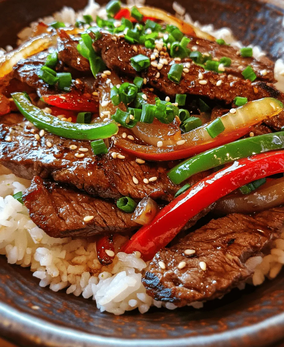 When it comes to quick and delicious meals, <strong>Sizzling Pepper Steak with Onions</strong> stands out as a fantastic option that satisfies the palate and fits seamlessly into today’s busy lifestyle. This dish beautifully marries tender beef with the vibrant flavors of bell peppers and onions, all brought together by a delightful stir-fry technique. Whether you’re hosting a family dinner or whipping up a weeknight meal, this recipe promises to impress with its bold taste and appealing presentation.” /></p>
</p>
<h3>Heating Oil to the Right Temperature: How It Affects Cooking</h3>
</p>
<p>The temperature of your cooking oil is crucial when preparing Sizzling Pepper Steak. Using oil that is heated to the right temperature ensures that your ingredients cook properly while retaining their flavor and texture. If the oil is too cold, your meat will stew rather than sear, resulting in a rubbery texture. Conversely, oil that is too hot can cause the meat to burn on the outside while remaining raw on the inside.</p>
</p>
<p>For best results, heat your oil in a large wok or skillet over medium-high heat until it shimmers. This indicates that the oil is hot enough to start cooking. A good practice is to add a small piece of meat or a drop of water; if it sizzles immediately upon contact, your oil is ready for the beef.</p>
</p>
<h3>Importance of Stir-Frying Technique in Retaining Flavor and Texture</h3>
</p>
<p>Stir-frying is a cooking technique that originated in Asia, and it is fundamental to creating the perfect Sizzling Pepper Steak. This method involves cooking food quickly over high heat while stirring constantly, which helps to lock in moisture and flavor. The high heat caramelizes the sugars in the beef and vegetables, creating a delightful crust that enhances the overall taste of the dish.</p>
</p>
<p>Using the right stir-frying technique also ensures that your ingredients maintain their crunch and vibrant colors. When done correctly, stir-frying allows for even cooking, preventing the meat from becoming tough or the vegetables from becoming mushy.</p>
</p>
<h3>Cooking Process</h3>
</p>
<h4>Step-by-Step Breakdown of the Cooking Process</h4>
</p>
<p>1. <strong>Stir-Frying the Beef: Achieving the Perfect Texture</strong></p>
<p>– Begin by adding the marinated beef strips to the hot oil in your wok. Ensure the beef is spread out in a single layer to allow for even cooking. Do not overcrowd the pan; if necessary, work in batches.</p>
<p>– Allow the beef to sear for about 2-3 minutes without stirring. This will enable a crust to form. Once browned, stir the beef continuously for an additional minute to ensure it cooks through but remains tender. Remove the beef from the pan and set it aside.</p>
</p>
<p>2. <strong>Cooking the Vegetables: Timing for Optimal Flavor and Crunch</strong></p>
<p>– In the same wok, add a little more oil if necessary. Then, add your sliced bell peppers and onion. Stir-fry these vegetables for about 2-3 minutes until they start to soften but still retain their crunch.</p>
<p>– If you’re using additional vegetables like mushrooms or snap peas, add them at this point to ensure they cook evenly. The goal is to achieve a slight char on the vegetables while keeping them vibrant and crisp.</p>
</p>
<p>3. <strong>Combining Ingredients: How to Ensure Even Coating of Sauce</strong></p>
<p>– Once the vegetables are cooked to your liking, return the beef to the wok. Pour the prepared sauce over the mixture.</p>
<p>– Use a spatula or wooden spoon to toss everything together, ensuring that the beef and vegetables are evenly coated in the sauce. The high heat will help the sauce adhere and thicken slightly, creating a delicious glaze.</p>
</p>
<p>4. <strong>Importance of Timing in Stir-Frying to Avoid Overcooking</strong></p>
<p>– Remember to keep an eye on the cooking time. Stir-frying is a fast process, and overcooked meat can lose its tenderness. Aim for a total stir-frying time of about 4-5 minutes after returning the beef to the pan.</p>
<p>– Once everything is well combined and heated through, remove the wok from the heat.</p>
</p>
<h3>Serving Suggestions</h3>
</p>
<p>To elevate your Sizzling Pepper Steak, consider serving it with complementary sides that enhance the overall experience.</p>
</p>
<p>– <strong>Best Sides to Complement Sizzling Pepper Steak</strong></p>
<p>– Cooked rice, especially jasmine or basmati, is a classic pairing. The fluffy grains soak up the flavorful sauce and balance the dish.</p>
<p>– Noodles, such as chow mein or rice noodles, are another excellent option, providing a delightful texture and additional carbohydrate content to the meal.</p>
</p>
<p>– <strong>Presentation Tips for a Visually Appealing Dish</strong></p>
<p>– Serve the Sizzling Pepper Steak in a large bowl or a sizzling plate for dramatic effect. The sizzling sound and aroma will excite your guests.</p>
<p>– Arrange the beef and vegetables artfully, allowing the vibrant colors of the bell peppers and onions to shine through.</p>
</p>
<p>– <strong>Garnishing Options: Using Green Onions and Sesame Seeds for Added Flavor and Texture</strong></p>
<p>– To finish, sprinkle chopped green onions and toasted sesame seeds over the dish. The green onions add a fresh crunch, while the sesame seeds contribute a nutty flavor that complements the savory sauce.</p>
</p>
<h3>Nutritional Information</h3>
</p>
<p>Understanding the nutritional content of Sizzling Pepper Steak can help you incorporate it into a balanced diet.</p>
</p>
<p>– <strong>Breakdown of Calories and Nutritional Content Per Serving</strong></p>
<p>– A typical serving of Sizzling Pepper Steak contains approximately 350-400 calories, depending on the portion size and the specific ingredients used. This dish is rich in protein from the beef, while the vegetables provide essential vitamins and minerals.</p>
</p>
<p>– <strong>Discussion of How Sizzling Pepper Steak Fits into a Balanced Diet</strong></p>
<p>– This dish can fit into a balanced diet when served with whole grains and plenty of vegetables. The lean beef provides protein, which is essential for muscle repair and growth, while the vegetables add fiber and nutrients.</p>
</p>
<p>– <strong>Comparison with Takeout Alternatives in Terms of Health Benefits</strong></p>
<p>– Preparing Sizzling Pepper Steak at home allows you to control the ingredients and portions, making it a healthier alternative to takeout. Many restaurant versions are often high in sodium and unhealthy fats. By making this dish yourself, you can adjust the sauce and use fresh ingredients, resulting in a more nutritious meal.</p>
</p>
<h3>Cultural Context</h3>
</p>
<p>Understanding the origins and cultural significance of Sizzling Pepper Steak enhances the enjoyment of this dish.</p>
</p>
<p>– <strong>Origin of Sizzling Pepper Steak: How It Fits into Asian Cuisine</strong></p>
<p>– Sizzling Pepper Steak has roots in Asian cuisine, showcasing the influence of Chinese cooking techniques. The method of stir-frying and the flavor profile with soy sauce and spices are common in many Asian dishes.</p>
</p>
<p>– <strong>Exploration of the Dish’s Popularity and Variations Across Cultures</strong></p>
<p>– This dish has gained popularity worldwide, especially in Chinese-American restaurants. Variations may include different types of sauces or vegetables, reflecting local tastes and preferences.</p>
</p>
<p>– <strong>Connection to Family Meals and Communal Eating</strong></p>
<p>– Sizzling Pepper Steak is often served at family gatherings or celebrations, embodying the spirit of communal eating. The act of sharing a sizzling plate encourages conversation and connection among diners, enhancing the overall dining experience.</p>
</p>
<h3>Conclusion</h3>
</p>
<p>Sizzling Pepper Steak is a vibrant and flavorful dish that combines tender beef with colorful vegetables and a savory sauce. Its appeal lies in the perfect balance of flavors and textures, making it a favorite for both weeknight dinners and special occasions.</p>
</p>
<p>Cooking this dish at home allows you to experiment with ingredients and flavors, creating a meal that is uniquely yours. Whether you choose to serve it with rice, noodles, or a medley of vegetables, the possibilities are endless.</p>
</p>
<p>As you embark on your cooking journey, remember to enjoy the process. The joy of preparing and sharing a meal with loved ones is one of the greatest pleasures in life. So gather your ingredients, heat up that wok, and get ready to savor a homemade Sizzling Pepper Steak that will impress your family and friends.</p>
<div id=