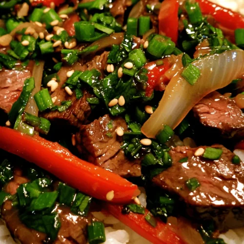 When it comes to quick and delicious meals, Sizzling Pepper Steak with Onions stands out as a fantastic option that satisfies the palate and fits seamlessly into today’s busy lifestyle. This dish beautifully marries tender beef with the vibrant flavors of bell peppers and onions, all brought together by a delightful stir-fry technique. Whether you’re hosting a family dinner or whipping up a weeknight meal, this recipe promises to impress with its bold taste and appealing presentation.