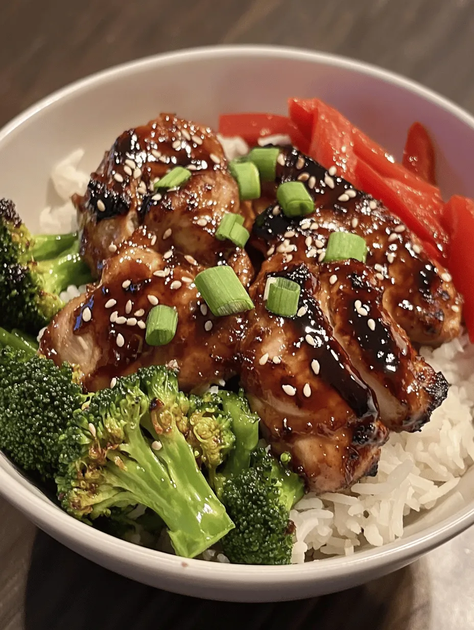 The Savory Teriyaki Chicken Rice Bowl is a beloved dish that has earned its place in the hearts and stomachs of many, celebrated for its vibrant flavors and satisfying components. Originating from Japanese cuisine, teriyaki dishes are known for their umami-rich sauces that glaze meats and vegetables, creating a mouthwatering experience in every bite. The combination of tender chicken, fluffy rice, and a flavorful sauce makes this dish a staple not just in Asian households but also in kitchens around the world.