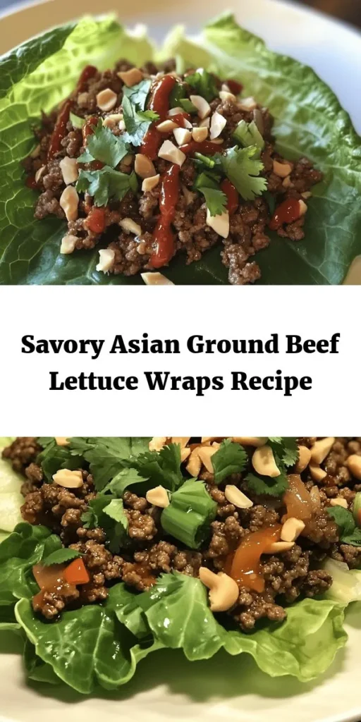 Discover a deliciously healthy way to enjoy dinner with these Asian-Style Ground Beef Lettuce Wraps! Made with lean ground beef, fresh vegetables, and bursting with flavor from soy sauce, hoisin, and sesame oil, these wraps are fun to assemble and enjoyable to eat. Perfect for a quick weeknight meal or a gathering with friends, add your favorite toppings like cilantro and peanuts for an extra kick. Ready in just 30 minutes, these wraps are sure to impress!