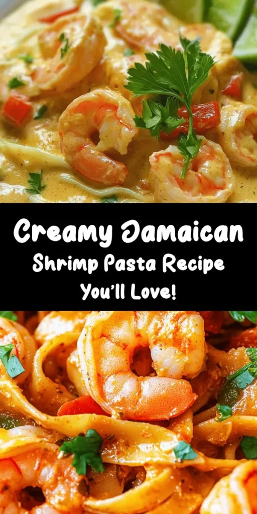 Indulge in the flavors of the Caribbean with this Jamaican Shrimp Pasta! This creamy delight combines succulent shrimp, bell peppers, and aromatic spices, all enveloped in a luscious coconut milk and heavy cream sauce. Perfectly paired with fettuccine or linguine, this dish packs a punch of flavor and is quick to make. In just 30 minutes, you’ll have a stunning meal that’s sure to impress. Garnish with fresh parsley for a beautiful finish!