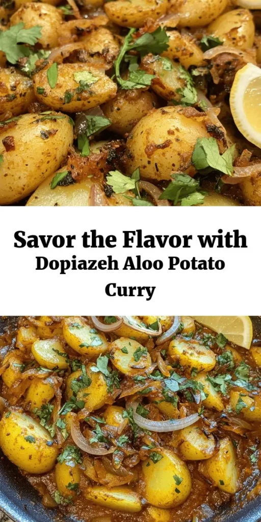 Discover the vibrant flavors of Persian cuisine with this Dopiazeh Aloo recipe! This delicious potato curry is infused with aromatic spices and caramelized onions for an unforgettable taste. With tender potatoes simmered in a rich tomato and spice sauce, it's the perfect dish to impress your family and friends. Ready in just under an hour, serve it hot with rice or flatbreads and garnish with fresh herbs and lemon wedges for a complete meal. Enjoy this comforting dish!