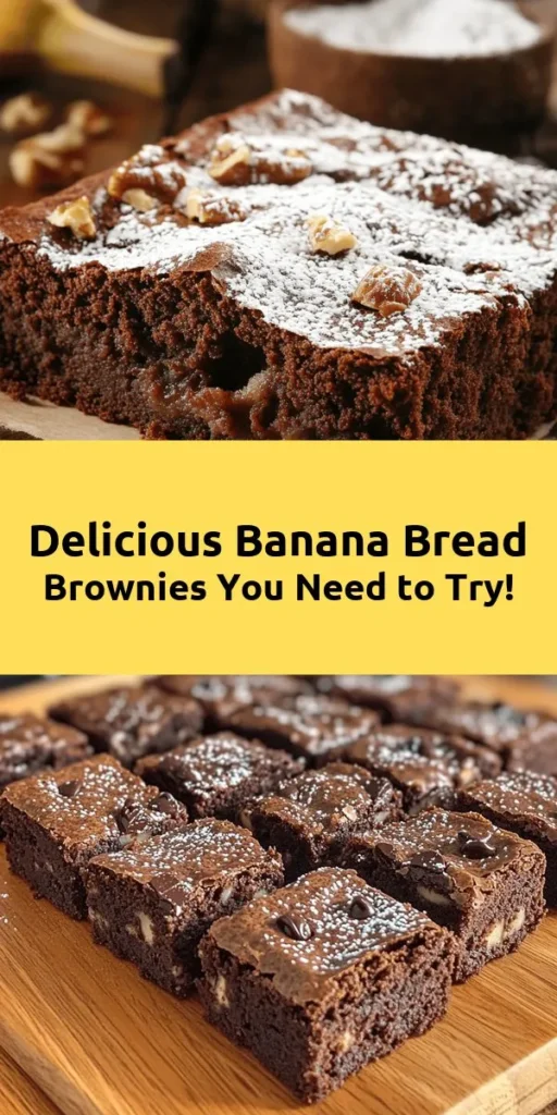 Indulge in the rich and fruity goodness of these Banana Bread Brownies! Combining the best of both worlds, this easy recipe features ripe bananas, melted butter, and cocoa powder for an irresistible treat. With just 10 minutes of prep and a mere 25-30 minutes in the oven, you’ll have moist, fudgy brownies studded with chocolate chips and optional walnuts. Perfect for any occasion, these brownies are sure to satisfy your sweet cravings!