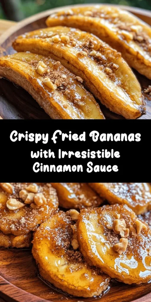 Indulge in the sweet delight of Fried Bananas with Cinnamon Butter Sauce! This easy recipe transforms ripe bananas into golden crispy bites, perfect for dessert or a snack. Coated in a light batter and fried to perfection, these bananas are elevated with a decadent cinnamon butter sauce that adds a warm, sweet flavor. Ready in just 35 minutes, this treat serves four and is sure to be a hit with family and friends. Enjoy this simple yet delightful dish today!