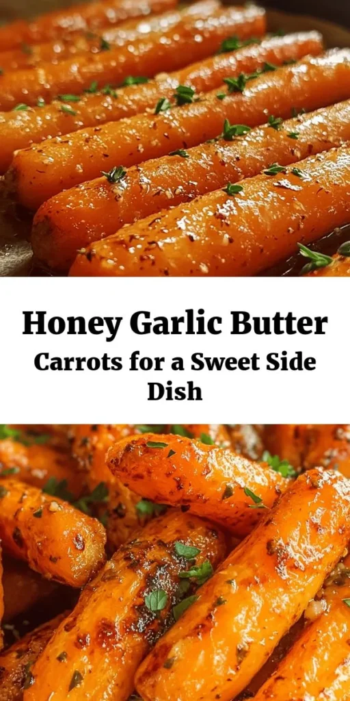 Delight your taste buds with these Honey Garlic Butter Roasted Carrots! This easy recipe combines tender baby carrots with a rich, buttery honey-garlic sauce and fresh thyme for a mouthwatering side dish. Simply roast them in the oven until caramelized for a sweet and savory finish. Perfect for family dinners or holiday gatherings, these carrots are not only delicious but also quick to prepare. Garnish with fresh parsley and enjoy!