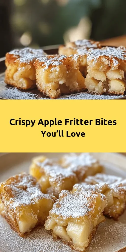 Indulge in the sweet and crispy delight of homemade Apple Fritter Bites! Made with fresh Granny Smith apples, these bite-sized treats are coated in a light, fluffy batter and fried to golden perfection. Topped with a dusting of powdered sugar, they're the perfect balance of tart and sweet. Easy to make in just 30 minutes, these fritter bites are sure to impress at any gathering or as a tasty snack. Give them a try and enjoy a taste of fall anytime!