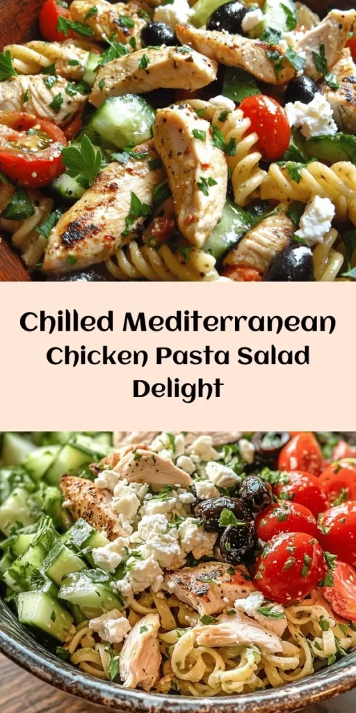 Looking for a fresh, flavorful dish? Try this Mediterranean Chicken Pasta Salad! Loaded with vibrant veggies like cherry tomatoes, cucumbers, and bell peppers, plus tender chicken and tangy feta, it's perfect for lunch or a light dinner. The homemade dressing ties everything together with a burst of Mediterranean flavors. Quick to prep and great for meal prep, this salad is a crowd-pleaser that’s just as delicious chilled as it is at room temperature!