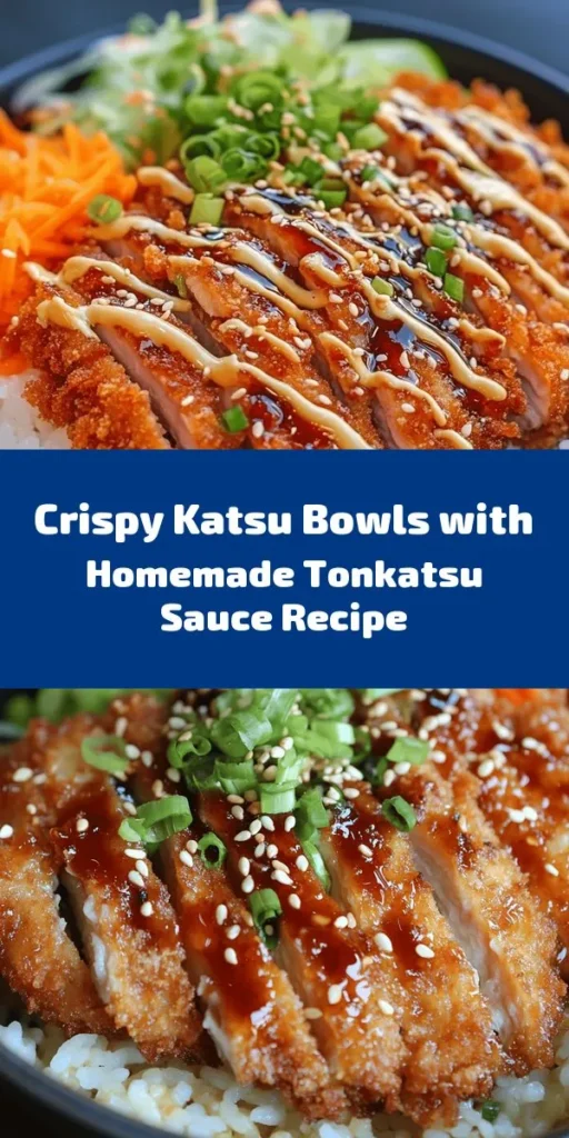 Savor the deliciousness of crispy Japanese Katsu Bowls topped with homemade Tonkatsu sauce! This easy recipe features tender pork chops coated in crunchy panko breadcrumbs, perfectly fried to a golden crisp. Served over fluffy Japanese short-grain rice with fresh cabbage and carrots, each bowl offers a delightful mix of flavors and textures. Don't forget to garnish with green onions, sesame seeds, and pickled ginger for an authentic touch! Perfect for a comforting meal that impresses!