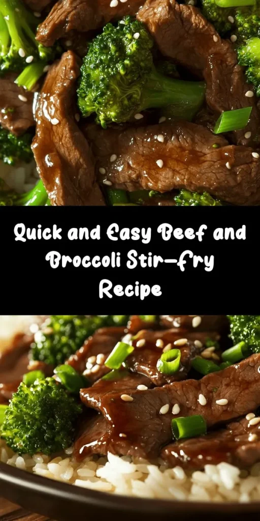 Whip up a delicious Savory Chinese Beef and Broccoli Stir-Fry in just 30 minutes! This recipe features tender flank steak, vibrant broccoli, and a rich, flavorful sauce made with soy sauce, oyster sauce, and a hint of sweetness. Perfect served over rice or noodles and garnished with sesame seeds and green onions, it’s a quick weeknight dinner that's sure to impress. Follow these easy steps and enjoy a taste of takeout at home!