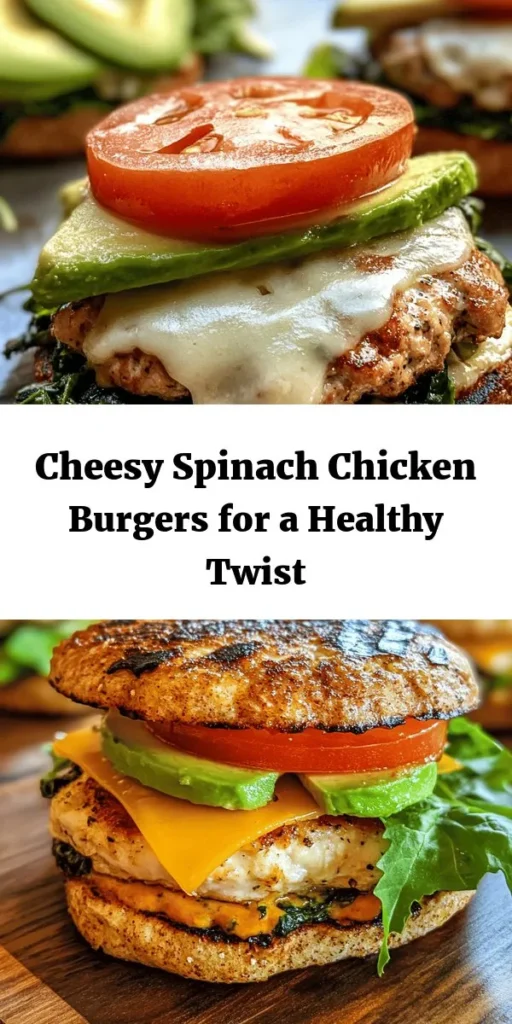 Indulge in these delicious White Cheddar and Spinach Chicken Burgers! Made with lean ground chicken, fresh spinach, and creamy white cheddar, these burgers are packed with flavor and healthy goodness. Easy to prepare in just 30 minutes, they offer a scrumptious twist to your burger night. Serve them on whole wheat buns and top with avocado, tomatoes, and lettuce for a complete meal that's sure to impress. Perfect for a quick dinner or weekend grilling!