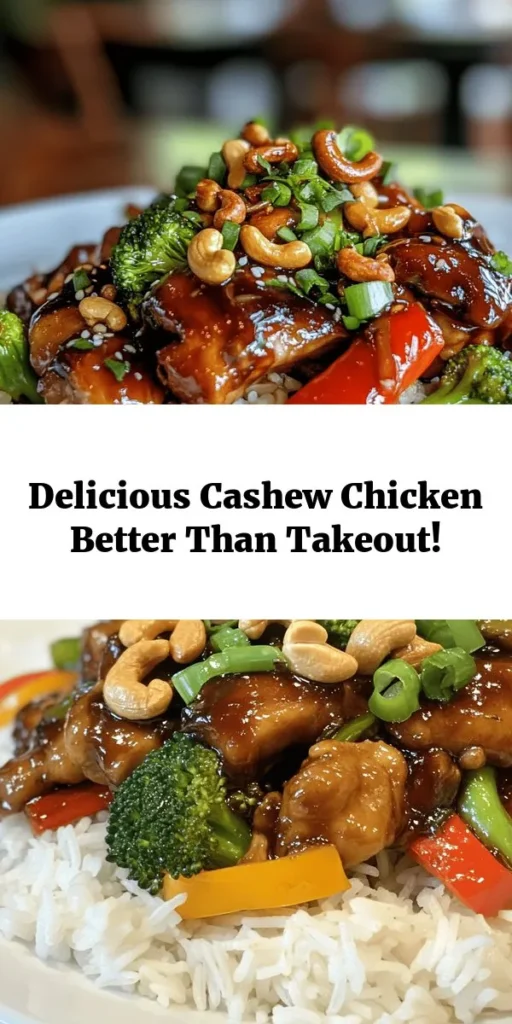 Enjoy a delicious homemade version of takeout with this Better-Than-Takeout Cashew Chicken recipe! Packed with tender chicken thighs, vibrant bell peppers, crunchy cashews, and fresh broccoli, this dish is a flavor explosion. Ready in just 30 minutes, it's perfect for busy weeknights. Serve it over fluffy jasmine rice for a complete meal that's sure to impress. Your taste buds will thank you!