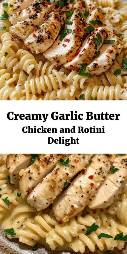 Indulge in this Creamy Garlic Butter Chicken & Rotini dish that brings comfort food to a whole new level! With tender chicken and perfectly cooked rotini tossed in a velvety Parmesan sauce, it's a meal that's both rich and satisfying. Ideal for weeknight dinners or special occasions, it's easy to prepare in just 35 minutes. Finished with fresh parsley, this delicious recipe is sure to become a family favorite. Give it a try and enjoy the delightful flavors!