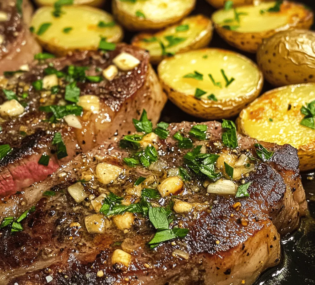 Ribeye steak is often regarded as one of the best cuts of beef due to its exceptional flavor and tenderness. This cut comes from the rib section of the cow, where the muscle is less exercised, leading to a tender texture. The marbling of fat throughout the ribeye not only contributes to its juiciness but also enhances its flavor when cooked. When seared, the fat caramelizes, creating a rich, savory crust that contrasts beautifully with the tender interior. This makes ribeye an ideal choice for a dish like sizzling garlic butter steak, where the beef is the star attraction.