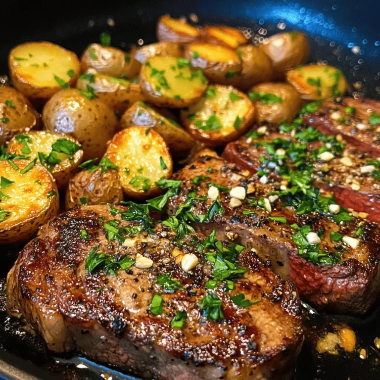 Ribeye steak is often regarded as one of the best cuts of beef due to its exceptional flavor and tenderness. This cut comes from the rib section of the cow, where the muscle is less exercised, leading to a tender texture. The marbling of fat throughout the ribeye not only contributes to its juiciness but also enhances its flavor when cooked. When seared, the fat caramelizes, creating a rich, savory crust that contrasts beautifully with the tender interior. This makes ribeye an ideal choice for a dish like sizzling garlic butter steak, where the beef is the star attraction.
