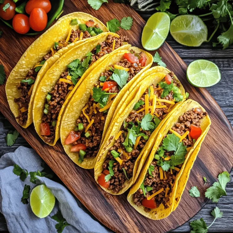 If you're searching for a taco recipe that tantalizes the taste buds with an irresistible blend of sweet, savory, and smoky flavors, look no further than Garlic Butter Honey BBQ Beef Tacos. This dish takes traditional taco fillings to a whole new level by incorporating rich garlic butter, the sweetness of honey, and a smoky BBQ sauce that wraps around juicy ground beef. Perfect for various occasions—from family dinners to casual gatherings—these tacos not only deliver on flavor but also offer a quick and straightforward preparation method that will have you serving up deliciousness in no time.