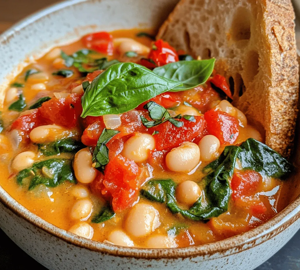 In the realm of comfort food, few dishes can rival the warmth and satisfaction of a hearty stew. Our <strong>Creamy Vegan Tomato White Bean Stew</strong> is not just a meal; it’s a nourishing embrace in a bowl, perfect for any season. This stew combines the rich flavors of tomatoes and white beans with a creamy texture, making it an ideal choice for a cozy dinner or a satisfying lunch. With its vibrant colors and sumptuous aroma, this dish is sure to become a favorite in your culinary repertoire.” /></p>
</p>
<h3>Importance of Tasting and Adjusting Seasoning for Maximum Flavor</h3>
</p>
<p>One of the most vital aspects of cooking, particularly when preparing a stew, is the importance of tasting and adjusting the seasoning. As flavors meld during the cooking process, the final product can shift significantly; hence, it’s crucial to taste your creamy vegan tomato white bean stew at different stages. Start with the basic seasoning—salt and pepper—and gradually build upon it. Remember, it’s much easier to add more seasoning than to try to tone it down once it’s been added.</p>
</p>
<p>Adjusting flavors might involve adding a pinch of salt to enhance sweetness or a splash of vinegar to balance the dish’s richness. If you want to elevate the stew, consider adding a dash of liquid smoke or a splash of soy sauce for umami depth. This step not only ensures that the dish is seasoned to your personal preference but also maximizes the flavor profile, making each bite more satisfying and enjoyable.</p>
</p>
<h3>Flavor Profiles and Variations</h3>
</p>
<p>The beauty of a creamy vegan tomato white bean stew lies in its versatility. By playing with different spices, you can alter the stew’s character dramatically. For instance, adding cumin brings a warm, earthy flavor that pairs beautifully with the tomatoes and beans. On the other hand, chili flakes can introduce a touch of heat that will elevate the overall experience, especially for those who appreciate a spicy kick.</p>
</p>
<p>Additionally, consider seasonal ingredients based on availability. In the winter, root vegetables like carrots and parsnips can be included for added sweetness and texture. In the summer, fresh herbs such as basil or oregano can enhance the dish’s freshness. This adaptability not only keeps the stew exciting but also allows you to utilize what’s in season, ensuring optimal freshness and taste.</p>
</p>
<p>For those with dietary restrictions, this stew can easily accommodate gluten-free and nut-free requirements. The base of tomato and white beans is naturally gluten-free, and using vegetable broth instead of any pre-packaged stock can ensure it remains nut-free.</p>
</p>
<h3>Serving Suggestions</h3>
</p>
<p>When it comes to serving your creamy vegan tomato white bean stew, the right accompaniments can elevate the meal’s overall enjoyment. Crusty bread is a classic pairing, perfect for dipping into the stew and soaking up the flavorful broth. A rustic sourdough or a hearty whole grain bread works best, offering a satisfying contrast to the creamy texture of the stew.</p>
</p>
<p>In addition to bread, consider serving a fresh side salad. A simple arugula salad dressed with lemon vinaigrette can provide a refreshing counterbalance to the richness of the stew. Alternatively, roasted vegetables or a light appetizer such as bruschetta can complement the meal beautifully.</p>
</p>
<p>For presentation, serve the stew in deep bowls with a sprinkle of fresh herbs on top, such as parsley or basil, and a drizzle of extra virgin olive oil. This not only enhances the visual appeal but also adds a layer of flavor that will entice your guests.</p>
</p>
<h3>Health Benefits of the Creamy Vegan Tomato White Bean Stew</h3>
</p>
<p>The creamy vegan tomato white bean stew is not only delicious but also packed with various health benefits. Tomatoes are rich in vitamins C and K, folate, and potassium, while also being a great source of antioxidants like lycopene, which is known for its heart health benefits. White beans contribute a significant amount of protein and fiber, which are essential for maintaining a healthy digestive system and keeping you feeling full longer.</p>
</p>
<p>Incorporating plant-based meals into your diet can significantly contribute to overall wellness. Studies have shown that a plant-rich diet can help reduce the risk of chronic diseases such as heart disease, diabetes, and certain cancers. Moreover, plant-based eating promotes a variety of nutrients that enhance overall health, making it essential to include diverse ingredients in your meals.</p>
</p>
<p>The importance of variety in plant-based diets cannot be overstated. By using different vegetables, legumes, and grains, you not only keep your meals interesting but also ensure that you’re providing your body with a broad spectrum of nutrients necessary for optimal health.</p>
</p>
<h3>Cultural and Historical Context</h3>
</p>
<p>Tomato-based stews have a rich history across various cuisines around the world. From the classic Italian minestrone to the Spanish gazpacho, these dishes reflect local ingredients and cultural traditions. The introduction of tomatoes to European cuisine in the 16th century transformed many traditional dishes, making tomato-based stews a staple that transcends borders.</p>
</p>
<p>In recent years, the rise of veganism and plant-based cooking has reshaped culinary practices, encouraging chefs and home cooks alike to explore new flavors and textures. This shift reflects a growing awareness of health, sustainability, and animal welfare, making plant-based meals more accessible and appealing to a wider audience.</p>
</p>
<p>Comfort food, like a creamy vegan tomato white bean stew, holds a significant place in various cultures. It serves as a source of nourishment and warmth, often bringing families together. The communal aspect of sharing a meal enhances its significance, making dishes like this stew not just food, but an experience that nurtures both body and soul.</p>
</p>
<h3>Conclusion</h3>
</p>
<p>In recap, the creamy vegan tomato white bean stew is a nutritional powerhouse that offers comforting flavors and versatility. It embodies the characteristics that make plant-based meals desirable: healthy, satisfying, and adaptable to various tastes and dietary needs. With its rich blend of ingredients and flavors, this stew stands as a testament to the potential of plant-based cooking to provide comfort and nourishment.</p>
</p>
<p>Moreover, embracing plant-based meals enriches our diets and supports a healthier lifestyle. The creamy vegan tomato white bean stew is not just a recipe; it’s an invitation to explore the world of vibrant, wholesome ingredients and the joy of cooking. By integrating this dish into your repertoire, you are not only choosing a delicious meal but also making a conscious choice towards a healthier, more sustainable future. Enjoy this delightful stew, knowing that you are nourishing yourself and those you love.</p>
<div id=