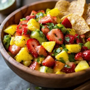 In the world of culinary delights, few dishes can match the vibrant appeal of Spicy Fruit Salsa with Crunchy Cinnamon Chips. This refreshing and zesty recipe combines the natural sweetness of fresh fruits with a hint of spice, creating an explosion of flavors that tantalize the taste buds. Whether you’re entertaining guests at a summer barbecue or in need of a quick and healthy snack, this fruit salsa serves as a versatile option that can double as a delightful dessert. With its colorful presentation and diverse flavor profile, it’s no surprise that this dish has become a favorite among food enthusiasts.