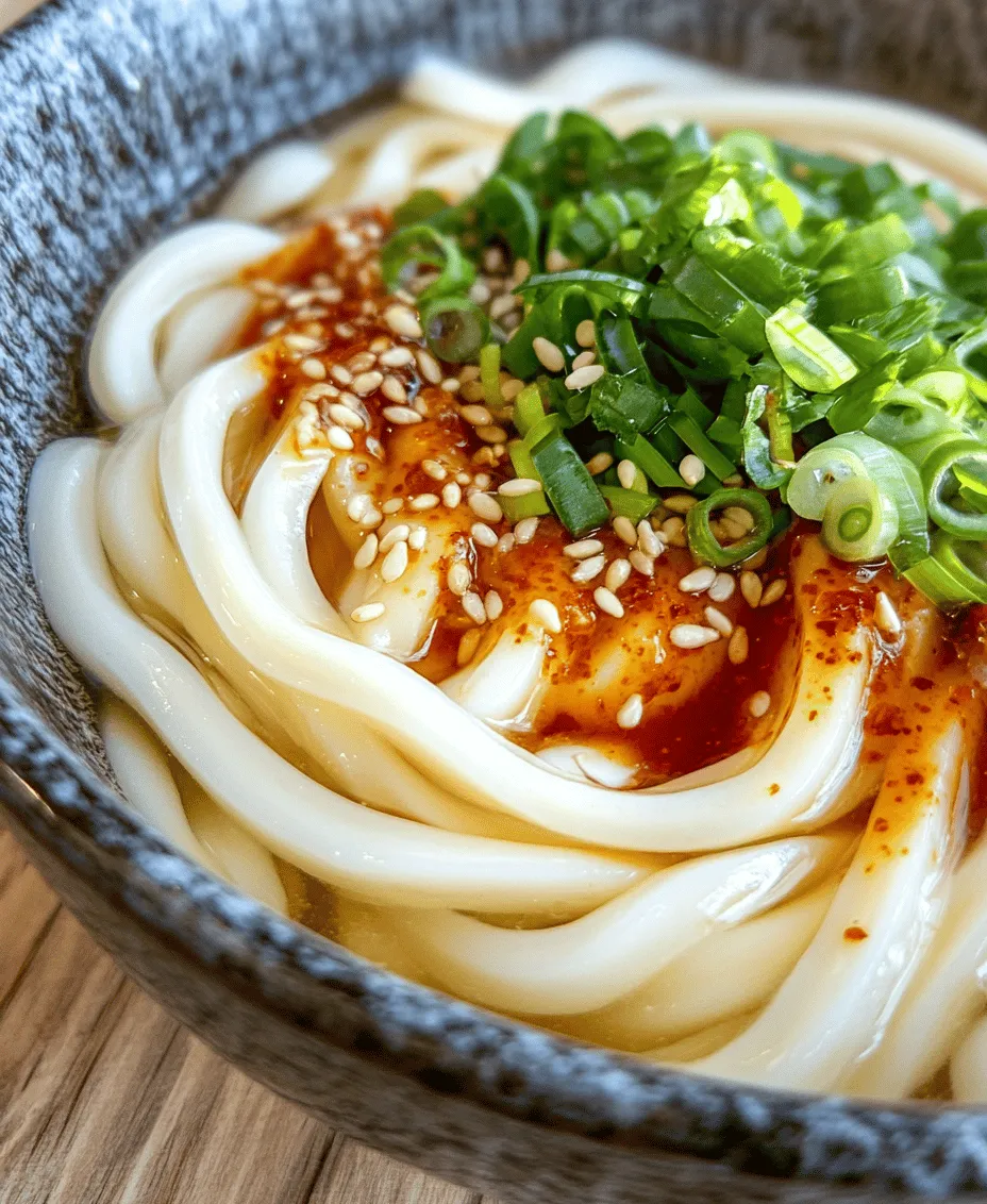 Udon noodles are thick, chewy wheat noodles that are a staple in Japanese cuisine. Traditionally made from just three basic ingredients—flour, water, and salt—these noodles are renowned for their smooth texture and ability to absorb flavors. Udon is incredibly versatile, often served in soup broths, stir-fried, or cold with dipping sauces. Their hearty nature makes them an excellent base for a variety of dishes, including our featured recipe, the Chili Oil Udon Noodles.