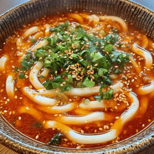 Udon noodles are thick, chewy wheat noodles that are a staple in Japanese cuisine. Traditionally made from just three basic ingredients—flour, water, and salt—these noodles are renowned for their smooth texture and ability to absorb flavors. Udon is incredibly versatile, often served in soup broths, stir-fried, or cold with dipping sauces. Their hearty nature makes them an excellent base for a variety of dishes, including our featured recipe, the Chili Oil Udon Noodles.