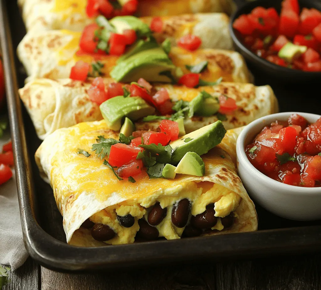In recent years, the culinary world has witnessed a significant shift towards healthier eating, with an increasing number of individuals gravitating towards high-protein breakfast options. This trend is not just a passing phase; it reflects a growing awareness of the importance of nutrition in daily life. People are busy, and as such, they seek convenient solutions that align with their health goals without compromising on flavor or satisfaction. Enter the <strong>Macro-Friendly High Protein Sheet Pan Breakfast Burritos</strong>—a practical, delicious, and nutritious breakfast option that caters to the needs of the modern lifestyle.” /></p>
</p>
<h3>Preparing the Egg Mixture: Techniques for Achieving a Fluffy Texture</h3>
</p>
<p>To create a light and fluffy egg mixture for your Macro-Friendly High Protein Sheet Pan Breakfast Burritos, start by cracking the eggs into a large mixing bowl. For each egg, add a tablespoon of milk or a milk alternative of your choice; this addition helps to aerate the eggs, resulting in a fluffier texture. Use a whisk or a fork to beat the mixture vigorously until the yolks and whites are fully combined, and the mixture becomes slightly frothy. This incorporation of air will ensure that your egg filling is light rather than dense.</p>
</p>
<p>Consider seasoning the egg mixture with salt and pepper, which not only enhances the flavor but also contributes to a better overall taste profile for your burritos. For an added layer of flavor, you might also include spices such as paprika or chili powder. These spices can help elevate the taste without adding excessive calories.</p>
</p>
<h3>Sautéing the Vegetables: Tips for Enhancing Flavor Without Losing Nutrients</h3>
</p>
<p>Sautéing is a critical step in the preparation of your breakfast burritos, as it allows you to enhance the flavor of your vegetables while retaining their nutritional benefits. Start by selecting your favorite vegetables, such as bell peppers, onions, and spinach. Chop them into uniform pieces to ensure even cooking.</p>
</p>
<p>Heat a non-stick skillet over medium heat and add a splash of olive oil or cooking spray to prevent sticking. Once the skillet is hot, add the onions first, allowing them to soften and become translucent, which usually takes about 3-4 minutes. Then, add the rest of your chopped vegetables. Sauté them for another 5-7 minutes until they are tender but still vibrant in color.</p>
</p>
<p>To preserve nutrients, avoid overcooking the vegetables; a light sauté is sufficient. You can also consider adding a splash of vegetable broth or water to steam the vegetables slightly, which helps in retaining their vitamins and minerals. Season the mixture with salt, pepper, and optional spices like cumin or garlic powder for a flavor boost.</p>
</p>
<h3>Combining Ingredients: Best Practices for Mixing and Ensuring Even Distribution</h3>
</p>
<p>Once your egg mixture and sautéed vegetables are ready, it’s time to combine them for the burrito filling. Pour the sautéed vegetables into the bowl with the beaten eggs. At this stage, add any additional protein sources, such as cooked turkey sausage, black beans, or even shredded chicken for extra protein.</p>
</p>
<p>Gently fold the ingredients together using a spatula to ensure even distribution without overmixing, which could result in a dense texture. The goal is to create a colorful and nutritious filling that incorporates all the flavors and nutrients from the vegetables and protein sources.</p>
</p>
<p>For added creaminess, consider folding in some low-fat cheese at this point, which not only enhances the flavor but also contributes to the overall protein content of your burritos.</p>
</p>
<h3>Baking the Mixture: Indicators for Doneness and Achieving the Perfect Texture</h3>
</p>
<p>Preheat your oven to 375°F (190°C) in preparation for baking. Line a large sheet pan with parchment paper or lightly grease it with non-stick spray to ensure easy removal of the burrito filling.</p>
</p>
<p>Spread the egg and vegetable mixture evenly across the sheet pan. Use a spatula to help level it out, ensuring that the mixture is no more than half an inch thick for even cooking. Bake in the preheated oven for about 20-25 minutes, or until the edges start to turn golden brown and a toothpick inserted into the center comes out clean.</p>
</p>
<p>Keep an eye on the mixture during baking; it should puff up slightly and appear set. If you notice that the edges are browning too quickly, you can cover the pan loosely with aluminum foil to prevent burning while the center continues to cook.</p>
</p>
<h3>Cooling and Slicing: Techniques for Easy Handling and Assembly</h3>
</p>
<p>Once the baking time is complete, remove the sheet pan from the oven and allow the egg mixture to cool for about 5-10 minutes. This cooling period is crucial because it makes the mixture easier to handle and less likely to break apart when you slice it.</p>
</p>
<p>Using a sharp knife, cut the baked egg mixture into squares or rectangles, depending on your preferred burrito size. A pizza cutter can also be an effective tool for this task, providing clean cuts without crumbling the edges.</p>
</p>
<h3>Assembling the Burritos: Step-by-Step Guidance on Wrapping and Serving</h3>
</p>
<p>Now that your filling is prepared, it’s time to assemble the burritos. Start by laying out a large tortilla on a flat surface. If you prefer a softer tortilla, you can warm them slightly in the microwave to make them more pliable.</p>
</p>
<p>Spoon a generous amount of the egg and vegetable mixture onto the center of the tortilla, leaving enough space on the edges to fold. Typically, about 1/2 cup of filling works well, but adjust according to your taste.</p>
</p>
<p>Fold the sides of the tortilla over the filling, then starting from the bottom, roll the tortilla up tightly to enclose the filling completely. Ensure that the ends are tucked in securely to prevent any filling from spilling out during cooking. Place the burrito seam-side down on a baking sheet or a plate, and repeat this process for the remaining tortillas.</p>
</p>
<h3>Tips for Customization</h3>
</p>
<p><strong>Suggestions for Ingredient Substitutions Based on Dietary Preferences</strong>:</p>
</p>
<p>– <strong>Vegetarian Options</strong>: Replace meat with black beans, chickpeas, or extra vegetables like zucchini or mushrooms for a hearty vegetarian burrito.</p>
<p>– <strong>Gluten-Free Alternatives</strong>: Use gluten-free tortillas made from brown rice or corn to suit gluten-free diets. Be sure to check that all other ingredients are also gluten-free.</p>
<p>– <strong>Adding Spices for Flavor Variations</strong>: Experiment with spices like smoked paprika, jalapeños, or even a dash of hot sauce to customize the flavor profile to your liking.</p>
<p>– <strong>Incorporating Seasonal Vegetables for Freshness</strong>: Utilize seasonal produce such as asparagus in spring, corn in summer, or root vegetables in fall to enhance freshness and flavor.</p>
</p>
<h3>Meal Prep and Storage Solutions</h3>
</p>
<p><strong>Best Practices for Storing the Burritos in the Refrigerator and Freezer</strong>:</p>
</p>
<p>Once assembled, your burritos can be stored in an airtight container in the refrigerator for up to 4 days. Alternatively, for longer storage, wrap each burrito tightly in foil or plastic wrap and place them in a freezer-safe bag. They can be frozen for up to 3 months without losing quality.</p>
</p>
<p><strong>Recommended Reheating Methods to Maintain Quality</strong>:</p>
</p>
<p>To reheat, you can either microwave the burritos for 1-2 minutes until heated through or bake them in the oven at 350°F (175°C) for about 15-20 minutes. The oven method helps maintain the crispiness of the tortilla while evenly heating the filling.</p>
</p>
<p><strong>How to Integrate These Burritos into a Meal Prep Routine</strong>:</p>
</p>
<p>These breakfast burritos make an excellent addition to any meal prep routine. Prepare a batch over the weekend and portion them out for quick breakfasts throughout the week. Pair them with fresh fruit or a smoothie for a balanced meal.</p>
</p>
<h3>Serving Suggestions</h3>
</p>
<p><strong>Ideas for Pairing These Breakfast Burritos with Sides or Beverages</strong>:</p>
</p>
<p>Serve your breakfast burritos with a side of fresh fruit, such as sliced avocado or a mixed berry bowl, and enjoy them with a refreshing glass of orange juice or a smoothie for a complete breakfast experience.</p>
</p>
<p><strong>Creative Ways to Serve with Dips and Additional Toppings</strong>:</p>
</p>
<p>Elevate your burrito experience by offering toppings such as salsa, guacamole, or plain Greek yogurt on the side. These dips not only enhance flavor but also add an extra layer of nutrition and creaminess.</p>
</p>
<p><strong>Nutritional Considerations When Creating a Balanced Meal</strong>:</p>
</p>
<p>When serving these burritos, consider balancing them with fiber-rich foods and healthy fats. Pair with a side salad or sautéed greens to boost your veggie intake, ensuring a well-rounded meal.</p>
</p>
<h3>Conclusion</h3>
</p>
<p>In summary, making Macro-Friendly High Protein Sheet Pan Breakfast Burritos is an excellent way to enjoy a nutritious and convenient meal. These burritos offer numerous health benefits, including high protein content and customizable ingredients that cater to various dietary preferences. Their versatile nature allows them to fit seamlessly into different lifestyles, whether as a meal prep solution or a quick breakfast option.</p>
</p>
<p>Encouraging readers to experiment with different ingredients and flavors will lead to a more personal and enjoyable cooking experience. The joy of preparing nutritious meals at home not only contributes to better health but also fosters a deeper connection with the food we eat. So gather your ingredients, roll up your sleeves, and get ready to enjoy the deliciousness of your very own breakfast burritos!</p>
<div id=