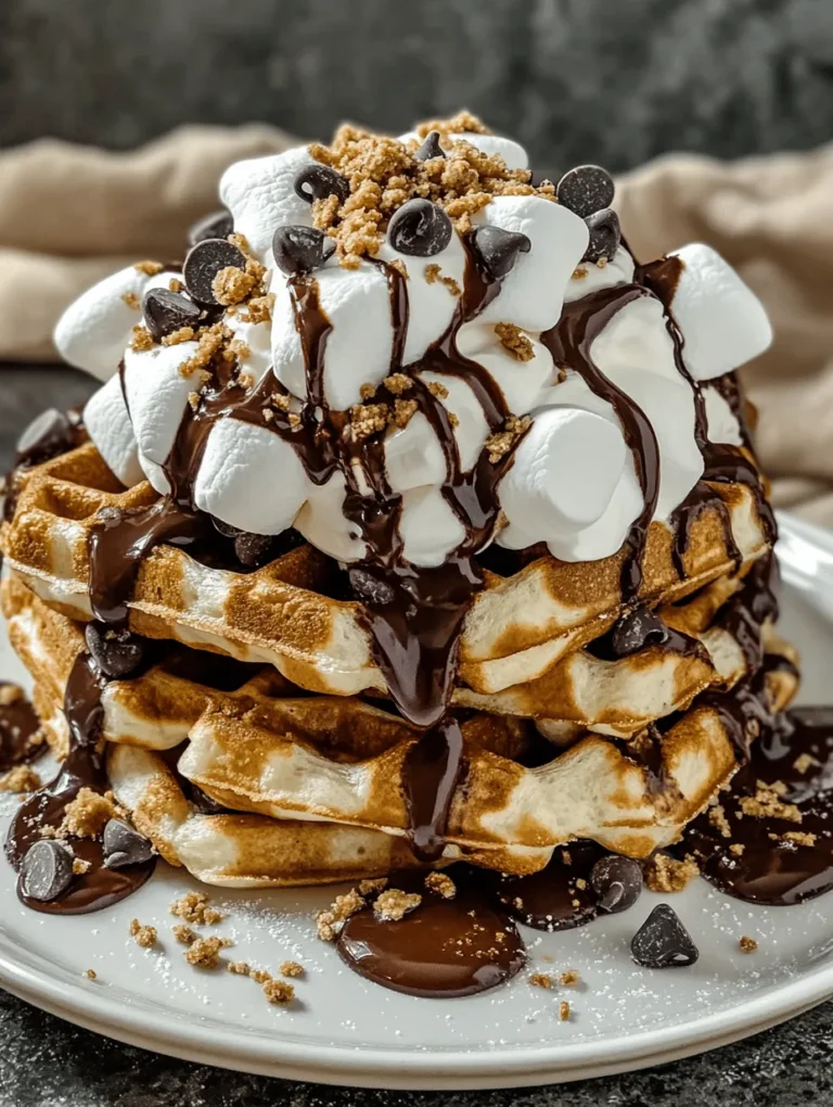 Imagine the cozy ambiance of a campfire, the sweet aroma of melting chocolate, and the satisfying crunch of graham crackers, all wrapped up in a warm, fluffy waffle. Welcome to the world of Indulgent S’mores Waffles—a delightful fusion of two beloved treats that brings nostalgia and joy to your breakfast table or dessert spread. This recipe takes the classic S’mores, typically enjoyed around a fire, and transforms them into a versatile waffle that can be enjoyed any time of day.