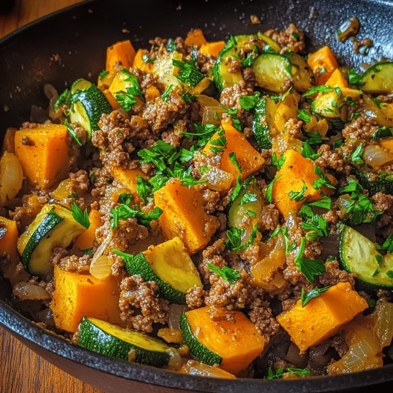 In today’s fast-paced world, finding a delicious and nutritious meal that can be prepared quickly is essential for many home cooks. The Ground Beef Zucchini Sweet Potato Skillet is a one-pan dish that not only satisfies cravings but also packs a punch in terms of flavor and nutrition. With the pressures of daily life, it’s crucial to have recipes that are not only quick to prepare but also wholesome and fulfilling.