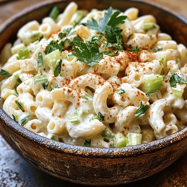 If you're searching for a unique twist on the classic pasta salad, look no further than deviled egg pasta salad. This innovative dish marries the rich, creamy flavors of deviled eggs with the comforting texture of pasta, resulting in a salad that is both satisfying and delicious. Perfect for gatherings, picnics, and family meals, deviled egg pasta salad is sure to be a hit with everyone at the table. Its delightful combination of flavors and textures makes it an ideal choice for warm-weather events and potlucks, where it can shine alongside traditional barbecue fare or serve as a standout side dish.