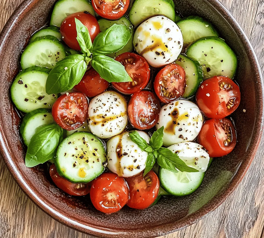 Salads are the epitome of versatility in the culinary world, serving as light meals, vibrant side dishes, or even the star of the dinner table. With their crisp textures, bright colors, and refreshing flavors, salads not only nourish the body but also excite the palate. Among the plethora of salad options, the Easy Cucumber Caprese Salad stands out as a simple yet elegant dish that perfectly encapsulates the essence of summer. This delightful salad combines the classic elements of the traditional Caprese, replacing the standard tomatoes with crunchy cucumbers for a refreshing twist that is perfect for gatherings or a quick weeknight dinner.