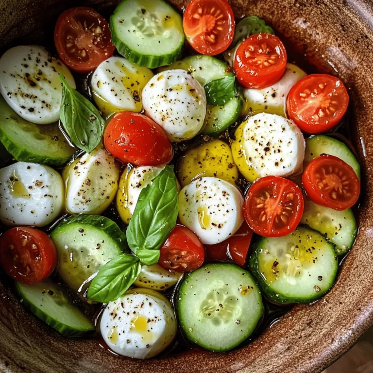 Salads are the epitome of versatility in the culinary world, serving as light meals, vibrant side dishes, or even the star of the dinner table. With their crisp textures, bright colors, and refreshing flavors, salads not only nourish the body but also excite the palate. Among the plethora of salad options, the Easy Cucumber Caprese Salad stands out as a simple yet elegant dish that perfectly encapsulates the essence of summer. This delightful salad combines the classic elements of the traditional Caprese, replacing the standard tomatoes with crunchy cucumbers for a refreshing twist that is perfect for gatherings or a quick weeknight dinner.