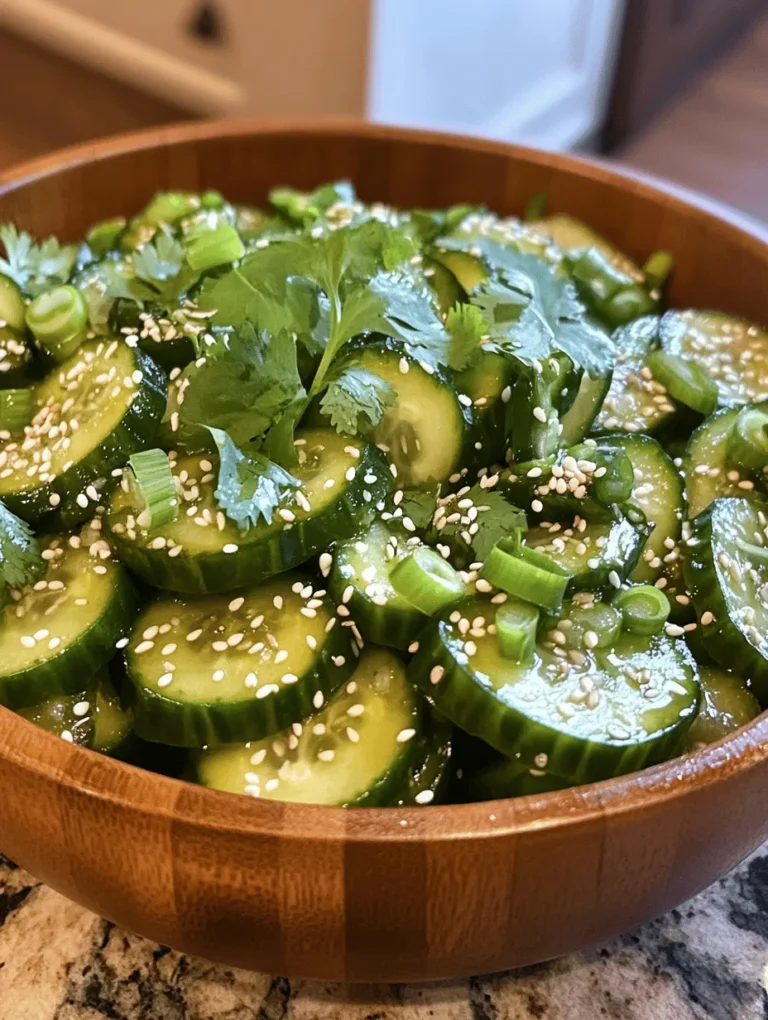 Preparing the Crunchy Asian Cucumber Salad involves a series of straightforward yet crucial steps that ensure each component contributes to the overall flavor and texture of the dish. Here’s how to do it right: