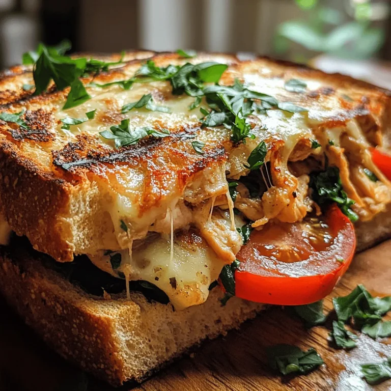 The Cheesy Chicken Garlic Bread Sandwich is an indulgent meal that seamlessly combines the comforting flavors of garlic bread with the rich, savory goodness of a cheesy chicken filling. This delightful sandwich is a perfect choice for any meal of the day, whether you're looking for a hearty lunch, a satisfying dinner, or even a delicious snack to enjoy during a casual gathering.