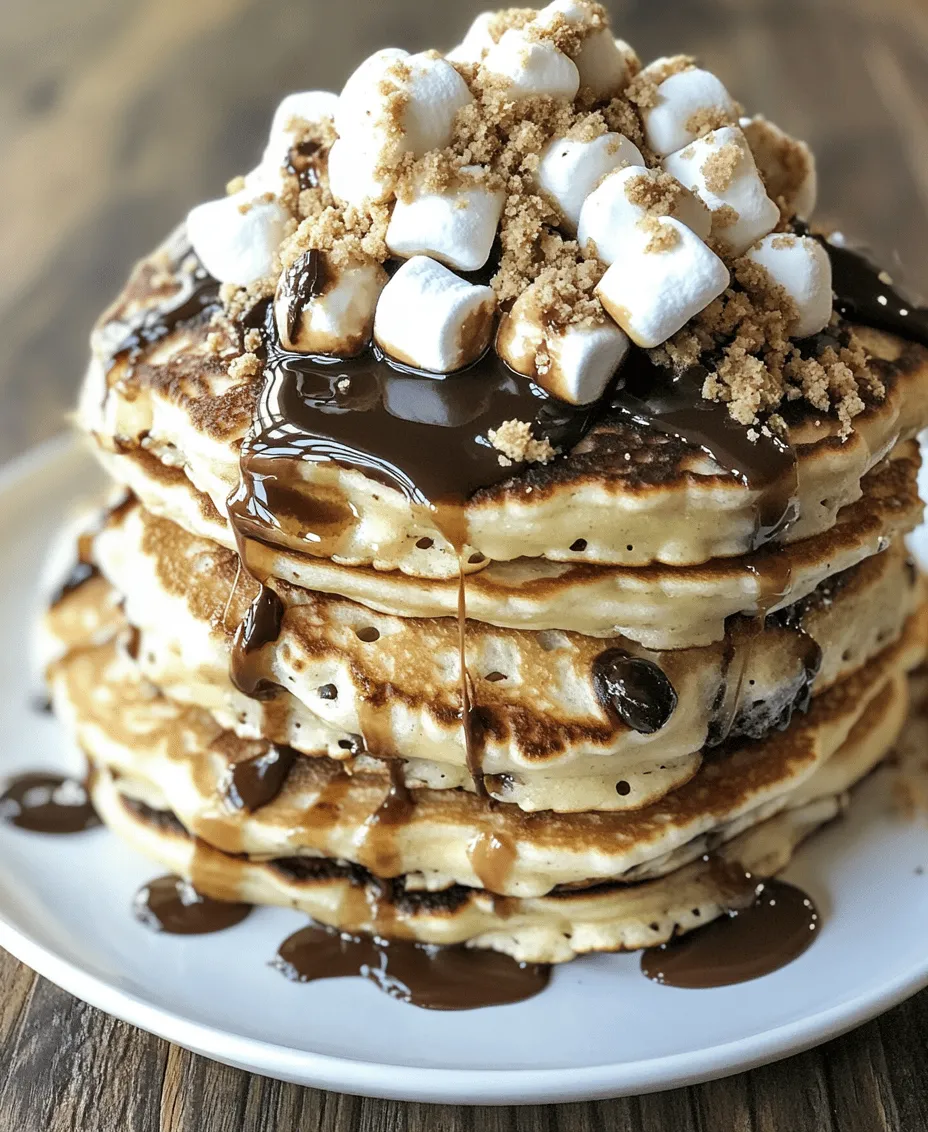 Imagine waking up to the tantalizing aroma of pancakes wafting through your kitchen, reminiscent of warm summer nights spent around a campfire, roasting marshmallows to perfection. Now, imagine those pancakes infused with the gooey goodness of S’mores—a classic treat that combines melted chocolate, crunchy graham crackers, and fluffy marshmallows. This is precisely what S’mores Pancakes Delight offers: a delightful twist on a beloved breakfast staple that not only satisfies your morning cravings but also evokes the nostalgic joy of childhood camping adventures.