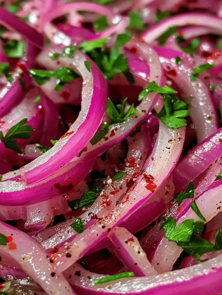 In the realm of culinary delights, few dishes manage to capture the essence of vibrant flavors quite like Sumac Onions Delight. This enticing recipe showcases the rich, tangy notes of sumac paired with the robust sweetness of red onions, creating a side dish or topping that can elevate any meal. Imagine the burst of flavor as you take a bite, the onions tender yet crisp, and the sumac providing a zesty kick that dances on your palate. Whether served alongside grilled meats, as a topping for a refreshing salad, or as part of a mezze platter, this dish proves its versatility time and again.