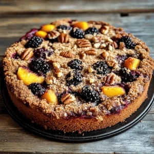As the sun shines brighter and the days grow longer, the fruits of summer come into their full glory. One such delightful combination is that of peaches and blackberries, which brings a burst of flavor and sweetness to any dish. This Delightful Peach Blackberry Coffee Cake is the perfect embodiment of summer's bounty, melding the juicy, tender sweetness of fresh peaches with the tartness of blackberries. This cake is not just a treat for the taste buds; it also offers a beautiful presentation, making it an ideal centerpiece for brunches, afternoon teas, or even casual gatherings with friends and family.