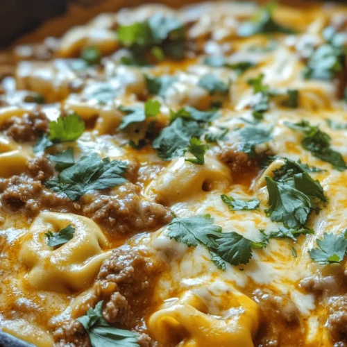 To achieve the perfect balance of flavors and textures in your Cheesy Beef Enchilada Tortellini, you'll need to gather a selection of key ingredients. Each component plays a vital role in creating the rich, satisfying experience that this dish offers.