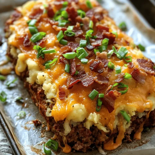 Meatloaf has long been a staple of classic American comfort food, evoking nostalgic memories of family dinners and home-cooked meals. However, if you think you know meatloaf, prepare to be pleasantly surprised by the Ultimate Loaded Potato Meatloaf—a dish that takes this beloved classic and elevates it to new heights. Imagine a hearty meatloaf infused with the rich, creamy goodness of loaded mashed potatoes, complemented by the savory flavors of cheese, bacon, and fresh green onions. This recipe not only satisfies the taste buds but also feeds the soul, making it a perfect addition to any weeknight dinner rotation.