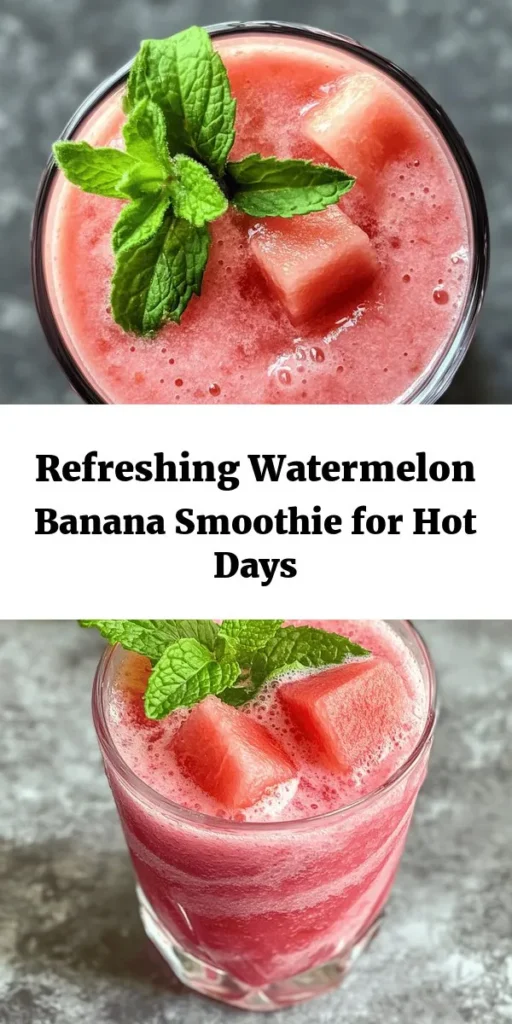 Beat the heat with this refreshing Chill Out Watermelon Smoothie! Perfect for hot days, this vibrant drink combines ripe watermelon, frozen banana, and creamy coconut milk, bringing you a delightful taste of summer in every sip. With a touch of lime juice and optional sweetness, it’s easy to customize to your liking. Garnish with fresh mint for that extra pop! Whip it up in just 10 minutes and stay cool and hydrated all day long.