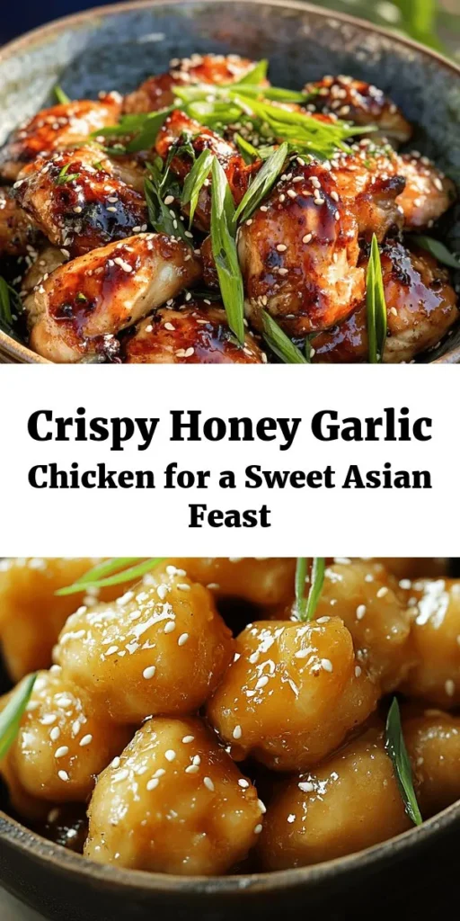 Elevate your dinner with this mouthwatering Crispy Chinese Honey Garlic Chicken! Featuring tender chicken thighs coated in a crispy batter, this dish is tossed in a delicious honey garlic sauce that will leave everyone craving more. With easy-to-follow steps, you can whip it up in just 30 minutes! Perfect for family dinners or impressing guests, this recipe is all about flavor and crunch. Don’t forget to garnish with sesame seeds and green onions for that perfect touch! 🍯🐔✨