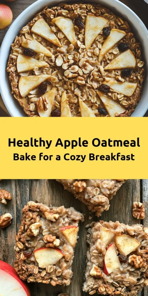 Start your day right with this Healthy Apple Oatmeal Breakfast Bake! This delicious recipe combines wholesome rolled oats, sweet diced apples, and warm spices for a comforting morning treat. With just a few simple steps, you can whip up this nutritious bake in no time. Perfect for meal prep, it’s great for busy mornings or a cozy brunch with family. Serve it warm, and enjoy the delightful flavors topped with your favorite milk or a drizzle of maple syrup. Yum!