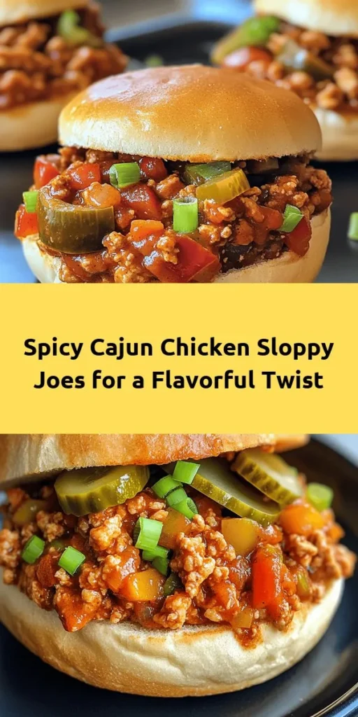 Spice up your dinner with these Cajun Chicken Sloppy Joes! With a flavorful mix of ground chicken, Cajun seasoning, and fresh veggies, this quick and easy recipe is packed with deliciousness. Sauté onion and bell pepper, brown the chicken, and mix in tomato sauce and seasonings for a tasty filling. Serve it all on toasted buns and top with your favorite fixings! Ready in just 30 minutes, it's perfect for family meals or casual gatherings.